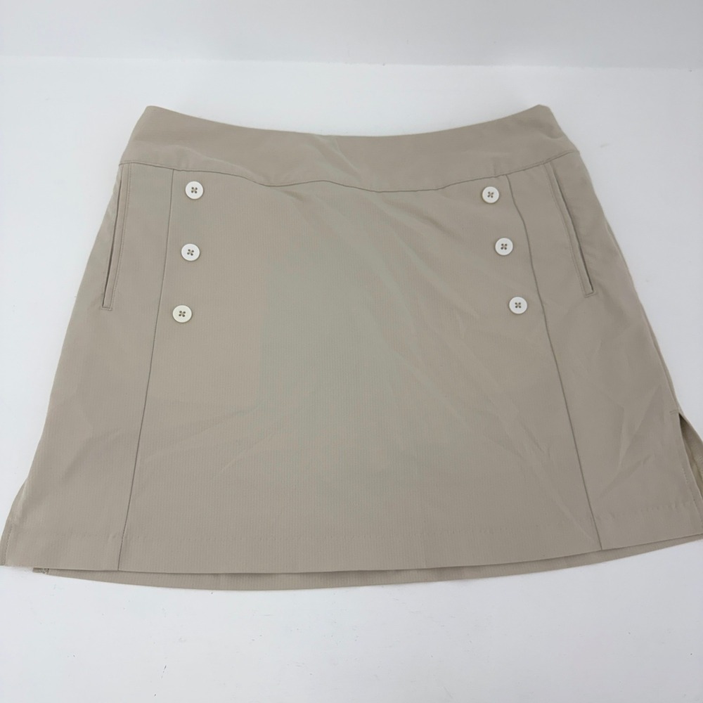 Adidas ClimaCool Golf Skort Khaki Tan Button Front AE7002 Womens 6
